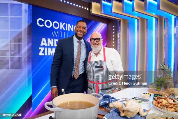 Show coverage of "Good Morning America" on 1/2/24 on ABC. MICHAEL STRAHAN, ANDREW ZIMMERN