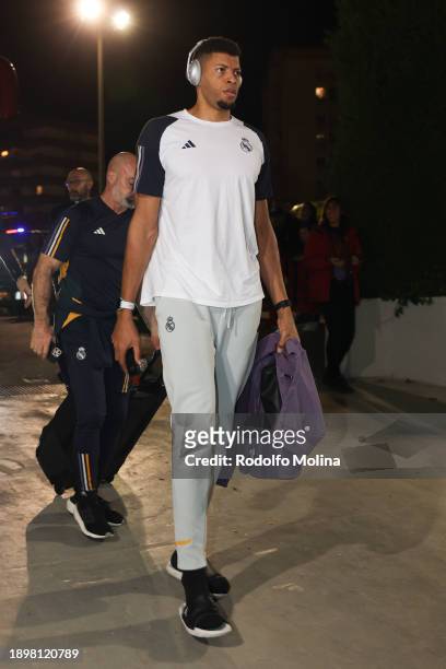 Walter Tavares, #22 of Real Madrid arriving to the arena prior the Turkish Airlines EuroLeague Regular Season Round 18 match between FC Barcelona and...