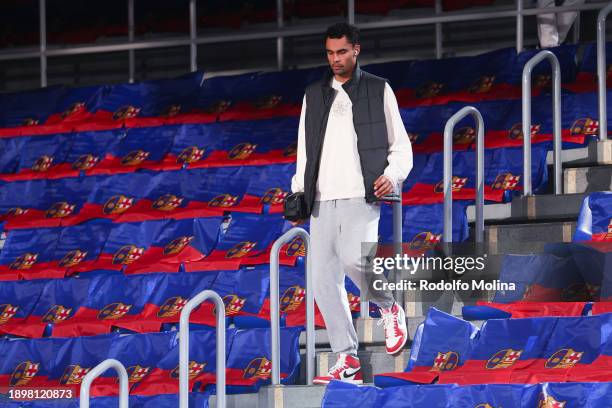 Oscar Da Silva, #1 of FC Barcelona arriving to the arena prior the Turkish Airlines EuroLeague Regular Season Round 18 match between FC Barcelona and...