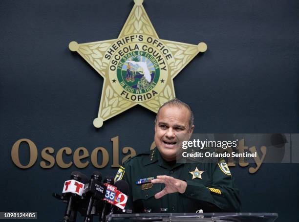 Osceola County Sheriff Marcos Lopez talks during a Wednesday, Jan. 3 news conference about the grand jury decision not to indict two Osceola County...