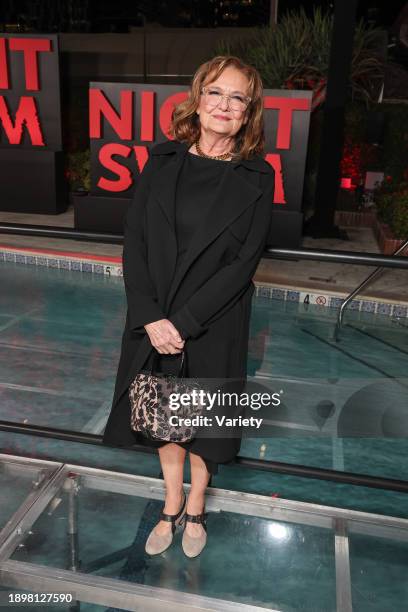 Nancy Lenehan at the premiere of "Night Swim" held at Hotel Figueroa on January 3, 2024 in Los Angeles, California.