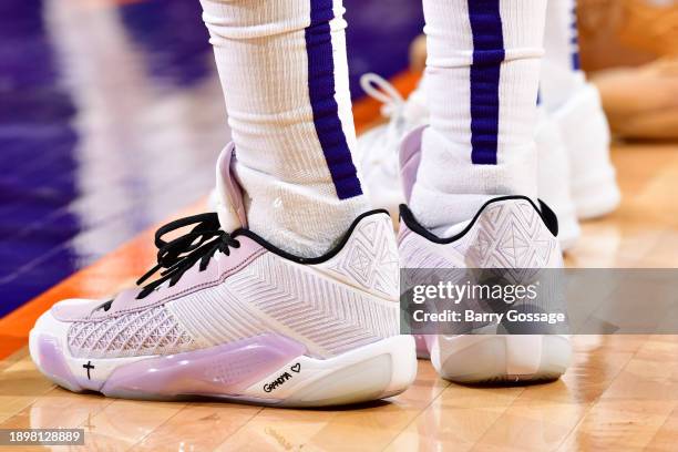 The sneakers worn by Bradley Beal of the Phoenix Suns during the game against the LA Clippers on January 3, 2024 at Footprint Center in Phoenix,...