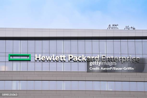 General view of the Hewlett Packard Enterprise company offices on January 03, 2024 in Minneapolis, Minnesota.