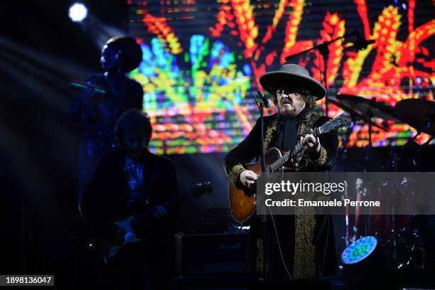 Italian singer Zucchero Sugar Fornaciari performs on December 31, 2023 in Olbia, Italy.