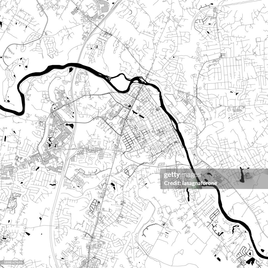 Fredericksburg, Virginia, USA Vector Map