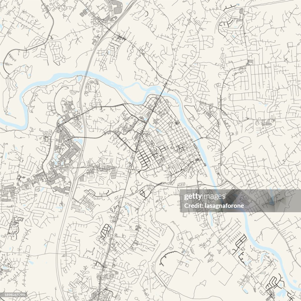 Fredericksburg, Virginia, USA Vector Map