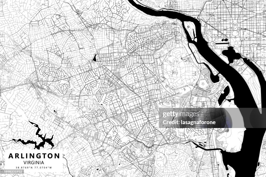 Arlington, Virginia, USA Vector Map