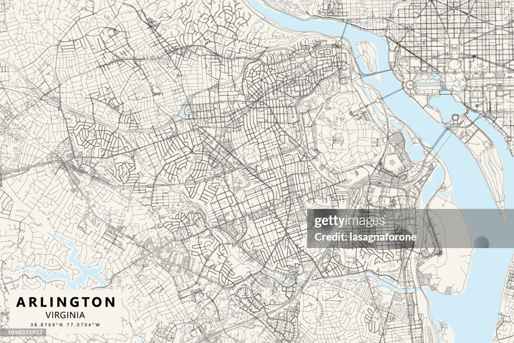 Arlington, Virginia, USA Vector Map
