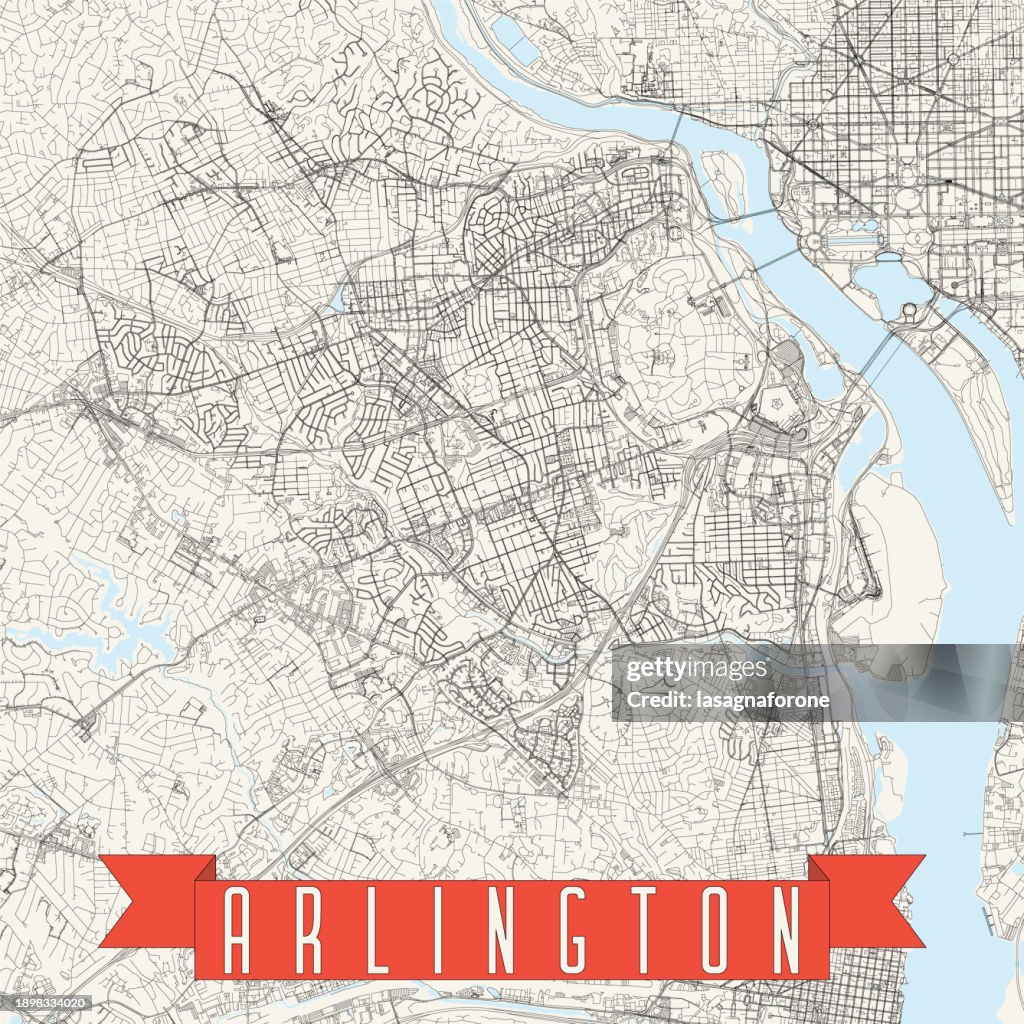 Arlington, Virginia, USA Vector Map