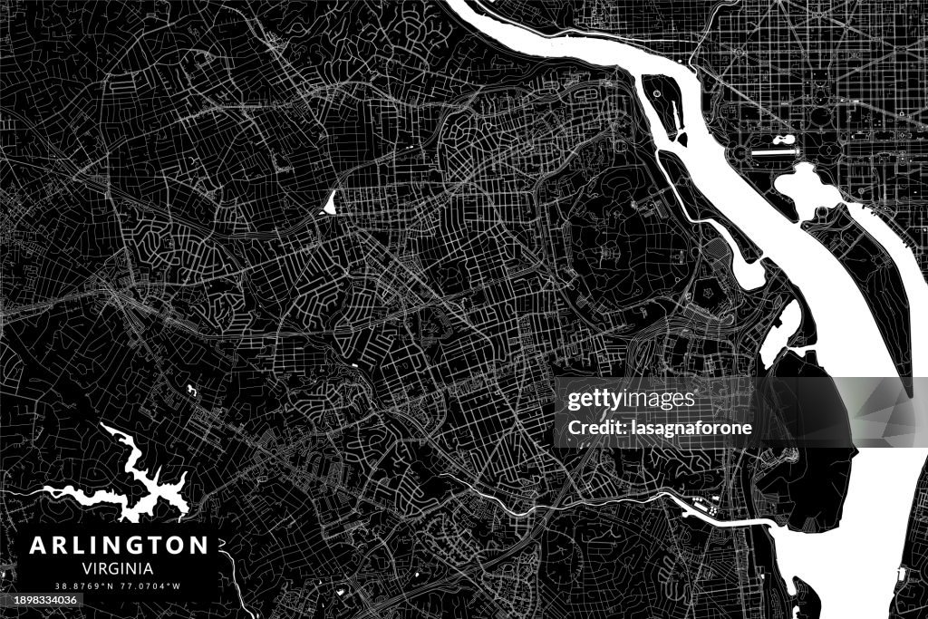Arlington, Virginia, USA Vector Map