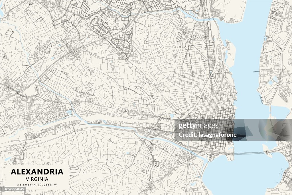 Alexandria, Virginia, USA Vector Map