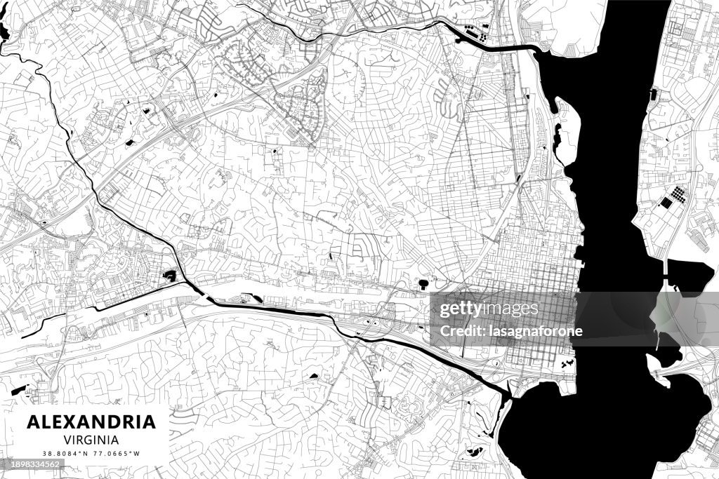 Alexandria, Virginia, USA Vector Map