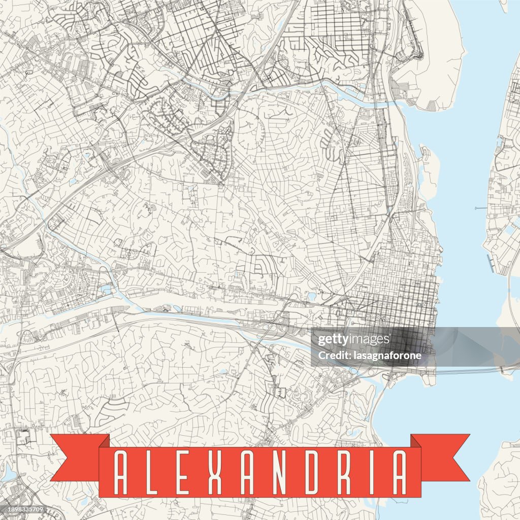 Alexandria, Virginia, USA Vector Map