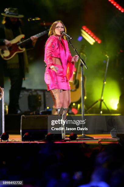 Elle King performs onstage for New Year's Eve Live: Nashville's Big Bash at Bicentennial Capitol Mall State Park on December 31, 2023 in Nashville,...