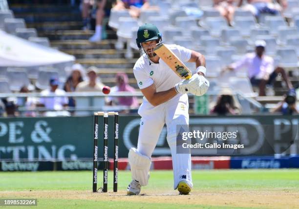 Aiden Markram of South Africa bats during day 2 of the 2nd Test match between South Africa and India at Newlands Cricket Ground on January 04, 2024...