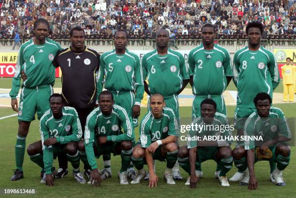 Nigeria's international football team pose for a group picture before their match against the Ivory Coast in the Semi-finals of the African Nations...