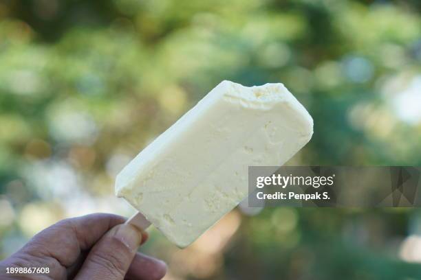 durian flavored ice cream stick - creamsicle popsicle stock pictures, royalty-free photos & images