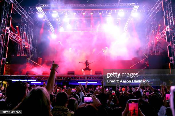Cardi B performs onstage at The Fontainebleau Miami Beach NYE 2024 Celebration with Cardi B And DJ Gryffin at Fontainebleau Miami Beach on December...