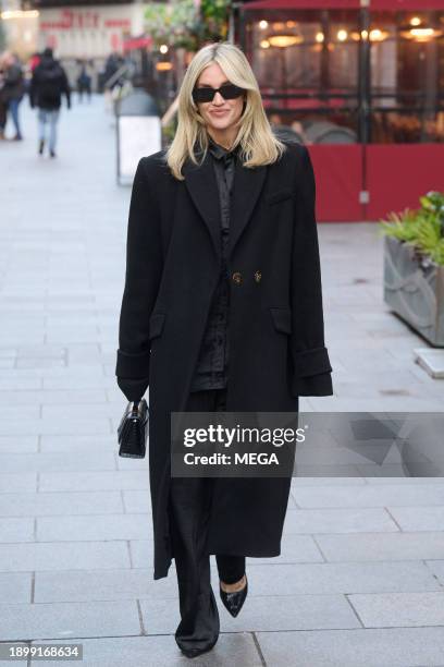 Ashley Roberts is seen leaving the Global radio studios London on January 4, 2024 in London, United Kingdom.