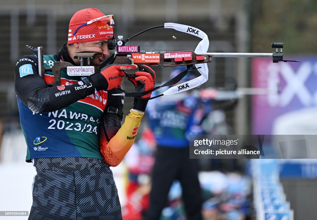 Philipp Nawrath from Germany trains at the shooting range ahead of