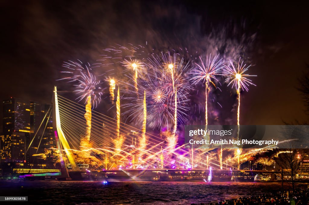 New Year 2024 Fireworks Rotterdam