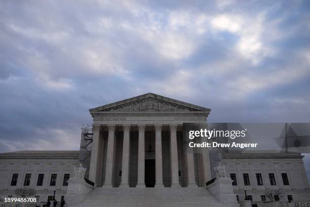 View of the U.S. Supreme Court on Thursday morning January 4, 2024 in Washington, DC. Former President Donald Trump has petitioned the U.S. Supreme...