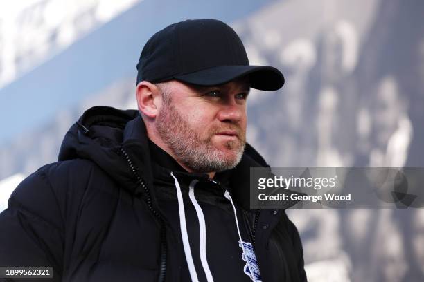 Wayne Rooney, Manager of Birmingham City, arrives at the stadium prior to the Sky Bet Championship match between Leeds United and Birmingham City at...