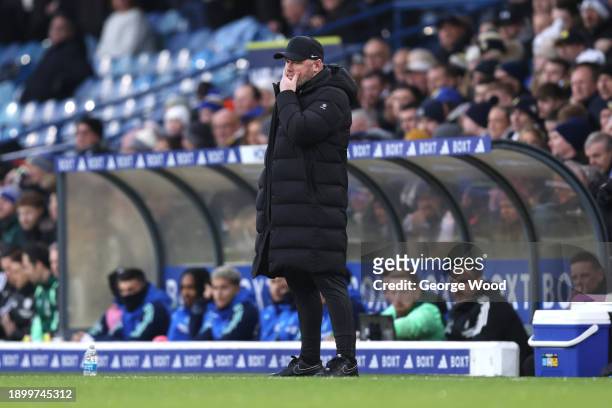 Wayne Rooney, Manager of Birmingham City, reacts during the Sky Bet Championship match between Leeds United and Birmingham City at Elland Road on...