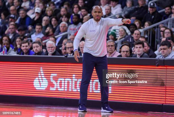 Seton Hall Pirates head coach Shaheen Holloway reacts during the college basketball game between Seton Hall Pirates and Providence Friars on January...