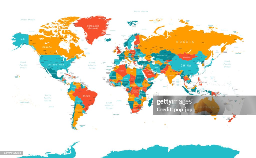 World Map - Highly Detailed Vector Map of the World.