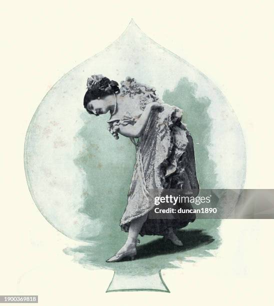 illustrations, cliparts, dessins animés et icônes de danseuse de flamenco espagnole, danse de la fin du 19ème siècle victorien - danseuse espagnole