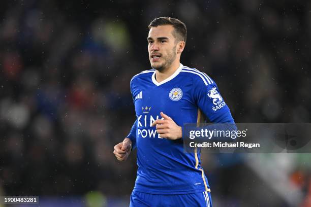 Harry Winks of Leicester in action during the Sky Bet Championship match between Leicester City and Huddersfield Town at The King Power Stadium on...