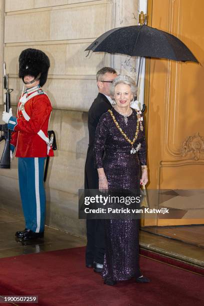 Princess Benedikte of Denmark arrives at Amalienborg Palace for the traditional new year reception on January 1, 2024 in Copenhagen, Denmark.