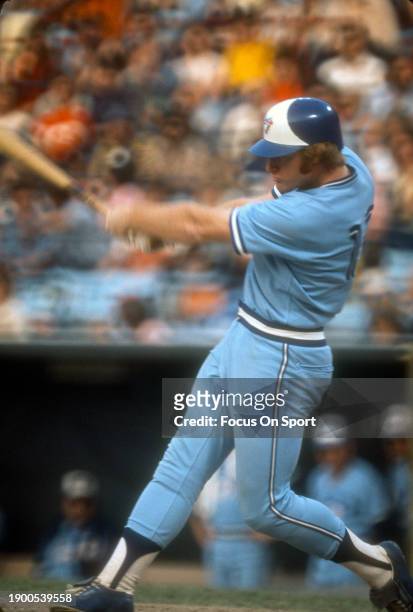 Roy Howell of the Toronto Blue Jays bats against the Baltimore Orioles during a Major League Baseball game circa 1978 at Memorial Stadium in...