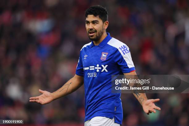Massimo Luongo of Ipswich Town during the Sky Bet Championship match between Stoke City and Ipswich Town at Bet365 Stadium on January 01, 2024 in...