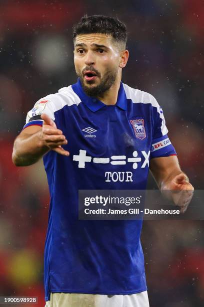 Sam Morsy of Ipswich Town during the Sky Bet Championship match between Stoke City and Ipswich Town at Bet365 Stadium on January 01, 2024 in Stoke on...