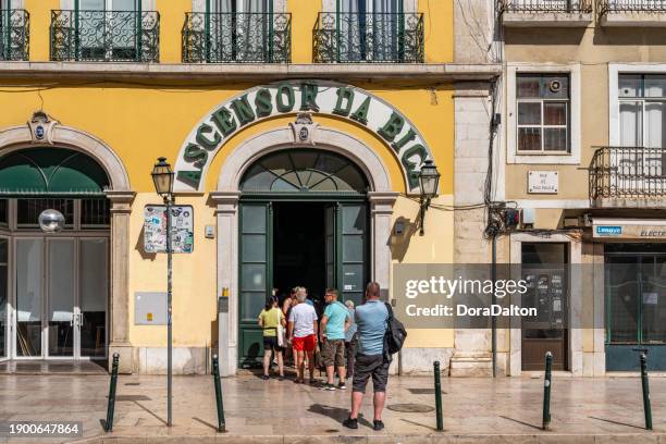 ascensor da bica station in lisbon, portugal - ascensore stock pictures, royalty-free photos & images