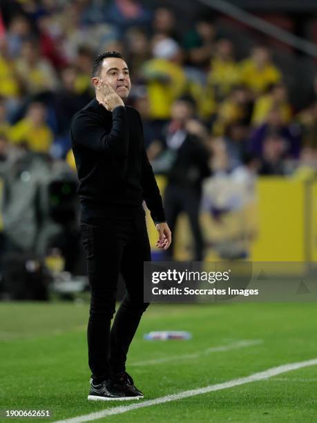 Coach Xavi Hernandez of FC Barcelona during the LaLiga EA Sports match between Las Palmas v FC Barcelona at the Gran Canaria Stadium on January 4,...