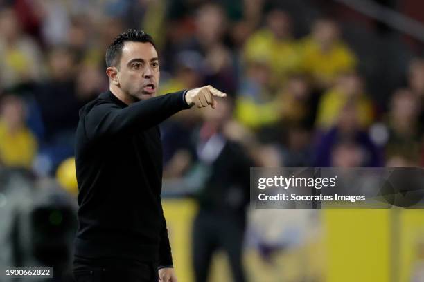 Coach Xavi Hernandez of FC Barcelona during the LaLiga EA Sports match between Las Palmas v FC Barcelona at the Gran Canaria Stadium on January 4,...