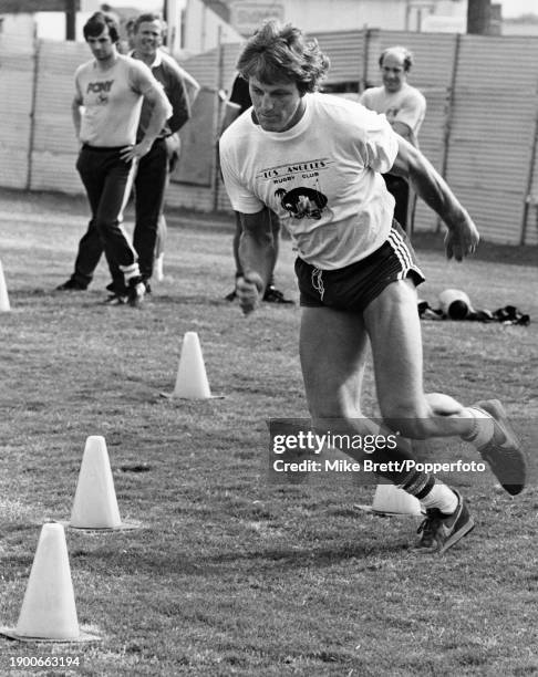 Steve Bainbridge of England undertakes a test at the Dallas Cowboys training camp during the England Summer Rugby Tour of Canada and the United...