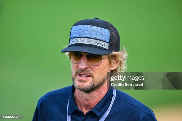 Actor Owen Wilson watches play during the first round of The Sentry on The Plantation Course at Kapalua on January 4, 2024 in Kapalua, Maui, Hawaii.