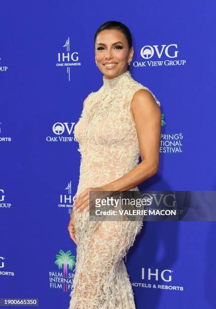 Actress Eva Longoria arrives for the 35th Annual Palm Springs International Film Festival Awards Gala at the Convention Center in Palm Springs,...