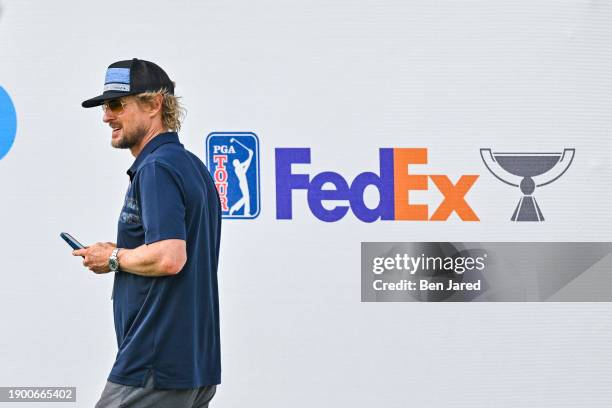 Actor Owen Wilson watches play during the first round of The Sentry on The Plantation Course at Kapalua on January 4, 2024 in Kapalua, Maui, Hawaii.