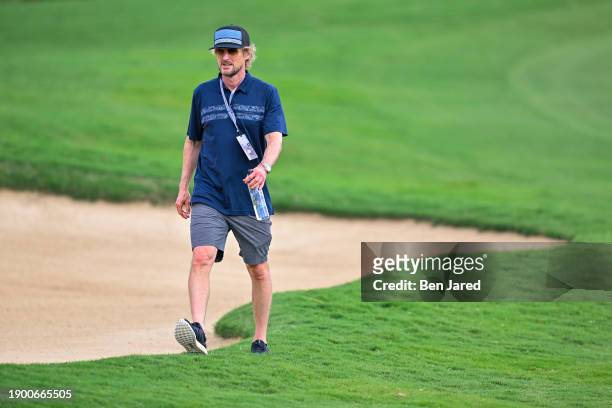 Actor Owen Wilson watches play during the first round of The Sentry on The Plantation Course at Kapalua on January 4, 2024 in Kapalua, Maui, Hawaii.