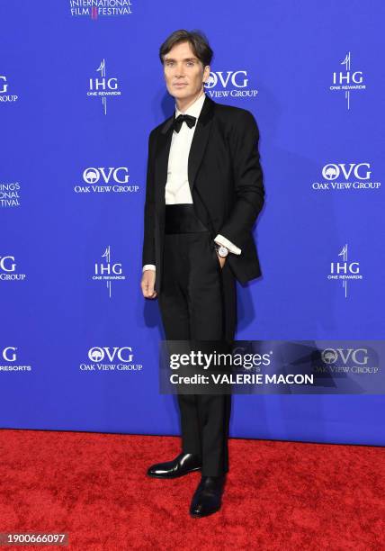 Recipient of the Desert Palm achievement Award - Actor for "Oppenheimer" Irish actor Cillian Murphy arrives for the 35th Annual Palm Springs...
