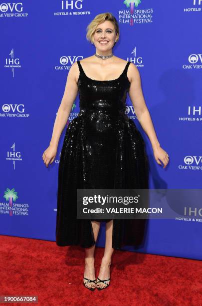 Recipient of Director of the Year Award for "Barbie" US director Greta Gerwig arrives for the 35th Annual Palm Springs International Film Festival...