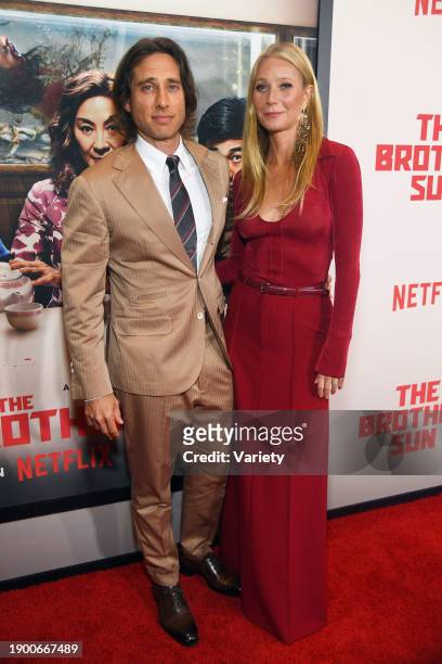 Brad Falchuk and Gwyneth Paltrow at the premiere of "The Brothers Sun" held at Netflix Tudum Theater on January 4, 2024 in Los Angeles, California.