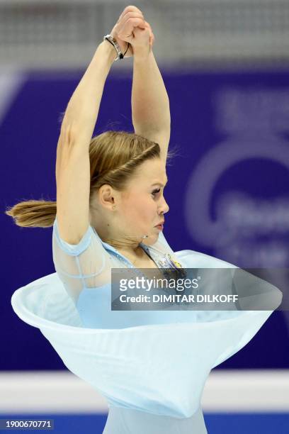 Poland's Ekaterina Kurakova competes in the women's free skating event at the Rostelecom Cup 2021 ISU Grand Prix of Figure Skating in Sochi on...