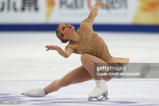 Belgium's Loena Hendrickx competes in the women's free skating event at the Rostelecom Cup 2021 ISU Grand Prix of Figure Skating in Sochi on November...