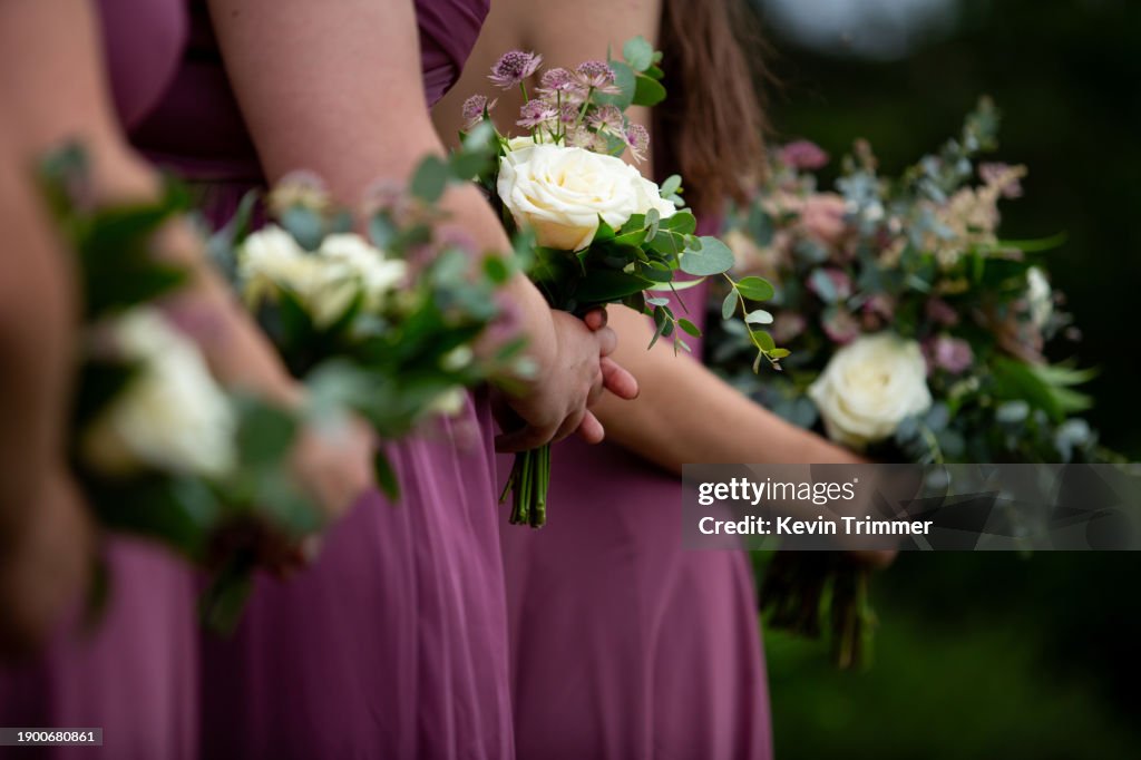 Bouquets and matching dresses